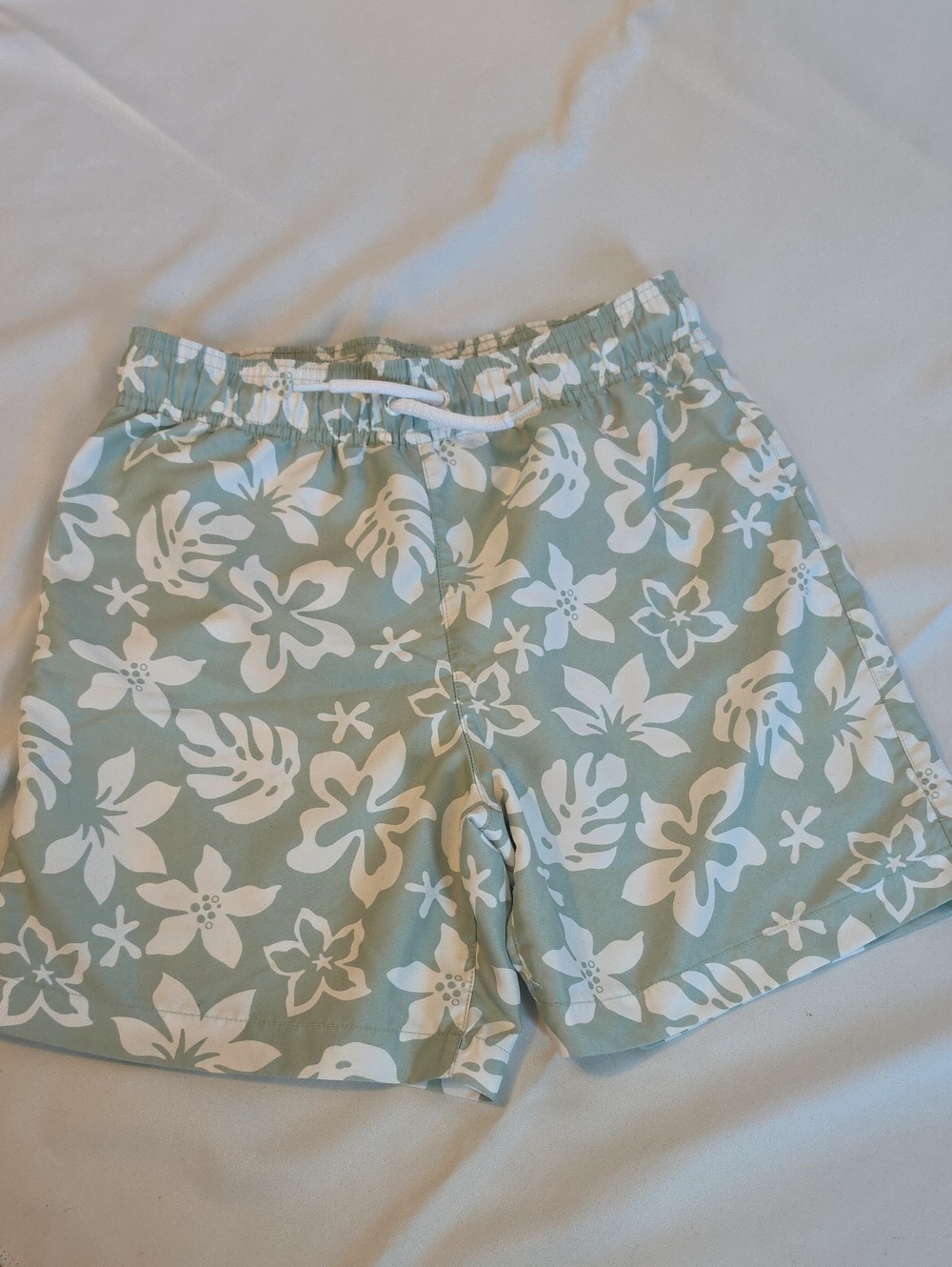 Children's Place Kids Mint Green Floral Swim Trunks